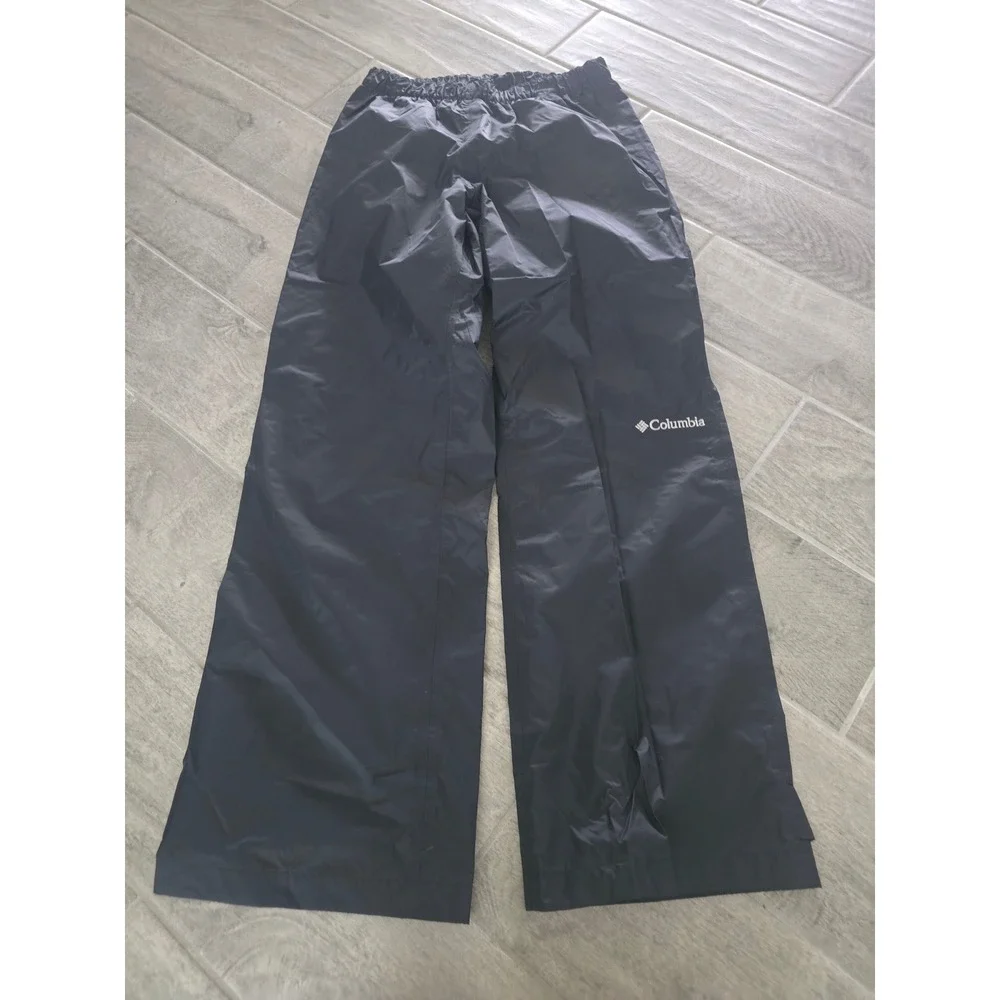 Columbia Omni-Tech Mens Rain Pants Black Waterproof Breathable Small 32 Inseam